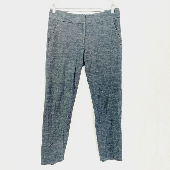 LOFT Gray Mid Rise Slim Fit Straight Leg Trouser Dress Pants 1829 - Picture 1 of 12